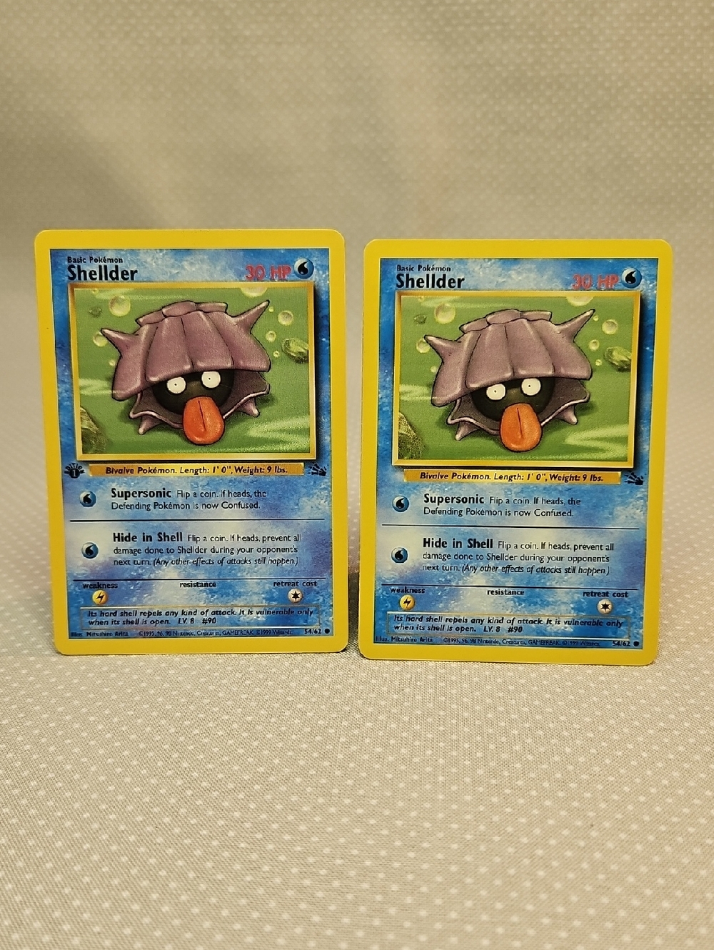 1999 Pokemon Shellder 54/62 Fossil 1st Edition & Regular Card Lot 2